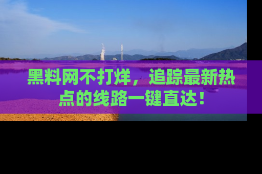 黑料网不打烊，追踪最新热点的线路一键直达！