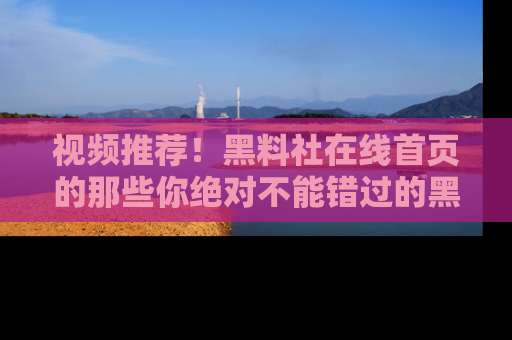 视频推荐!黑料社在线首页的那些你绝对不能错过的黑料