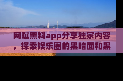 网曝黑料app分享独家内容，探索娱乐圈的黑暗面和黑料