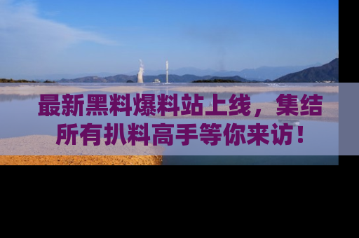 最新黑料爆料站上线，集结所有扒料高手等你来访！